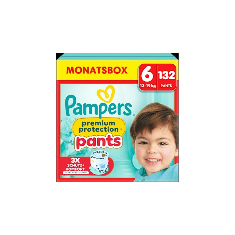 Baby Pants Premium Protection Gr.6 Extra Large (13-19 kg), Monatsbox, 132 St