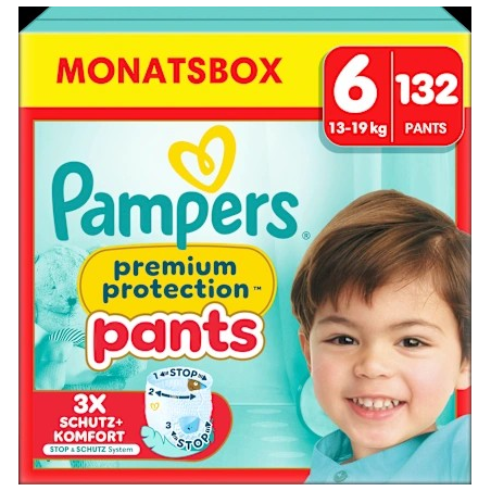 Baby Pants Premium Protection Gr.6 Extra Large (13-19 kg), Monatsbox, 132 St