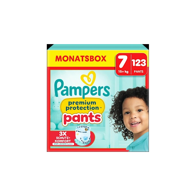 Baby Pants Premium Protection Gr. 7 Extra Large (15+ kg), Monatsbox, 123 St