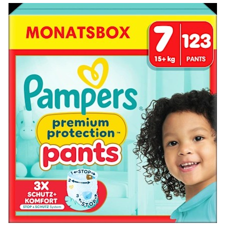 Baby Pants Premium Protection Gr. 7 Extra Large (15+ kg), Monatsbox, 123 St