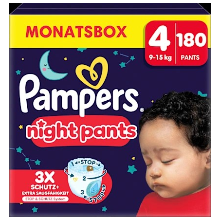 Baby Pants night Baby Dry Gr. 4 (9-15 kg), Monatsbox, 180 St