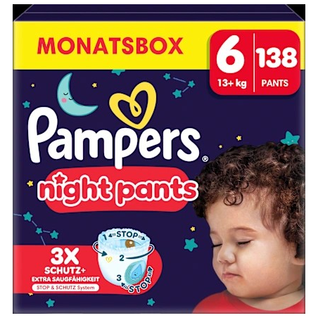 Baby Pants night Baby Dry Gr. 6 (13+ kg), Monatsbox, 138 St