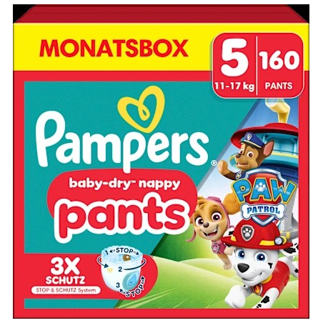 Baby Pants Baby Dry Gr.5 Junior (11-17 kg) Limited Edition Paw Patrol, Monatsbox, 160 St