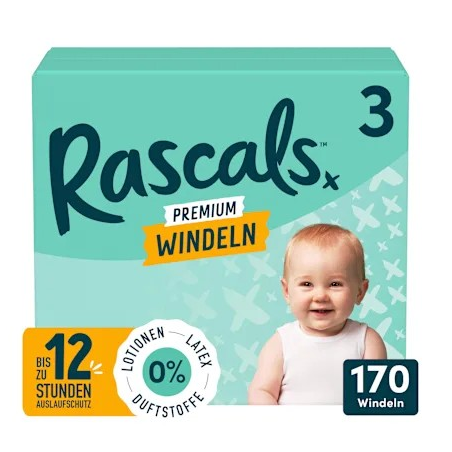 Windeln Premium Gr. 3 (6-11 kg), Monatsbox, 170 St