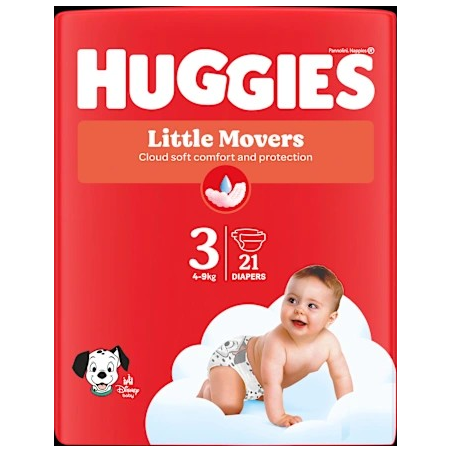Windeln Little Movers Gr. 3 (4-9 kg), 21 St