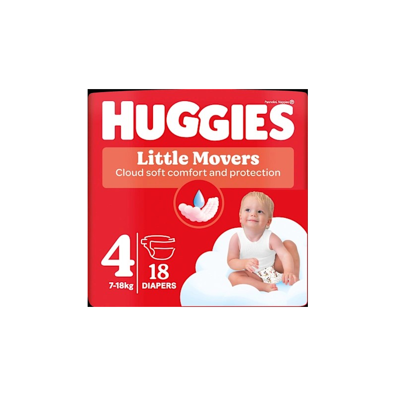 Windeln Little Movers Gr. 4 (7-18 kg), 18 St