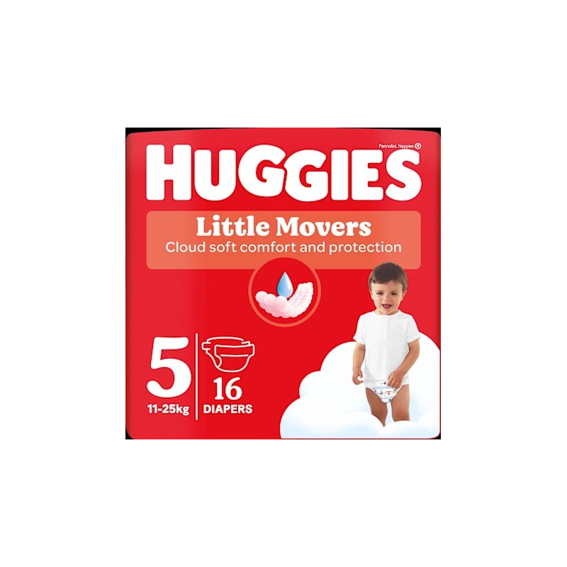 Windeln Little Movers Gr. 5 (11-25 kg), 16 St