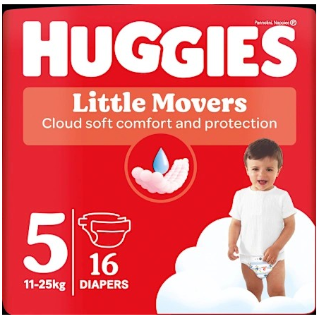 Windeln Little Movers Gr. 5 (11-25 kg), 16 St