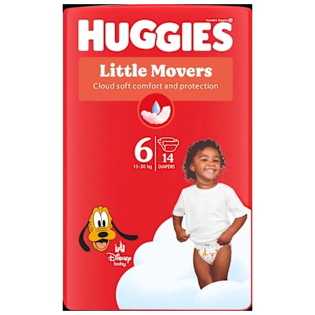 Windeln Little Movers Gr. 6 (15-30 kg), 14 St