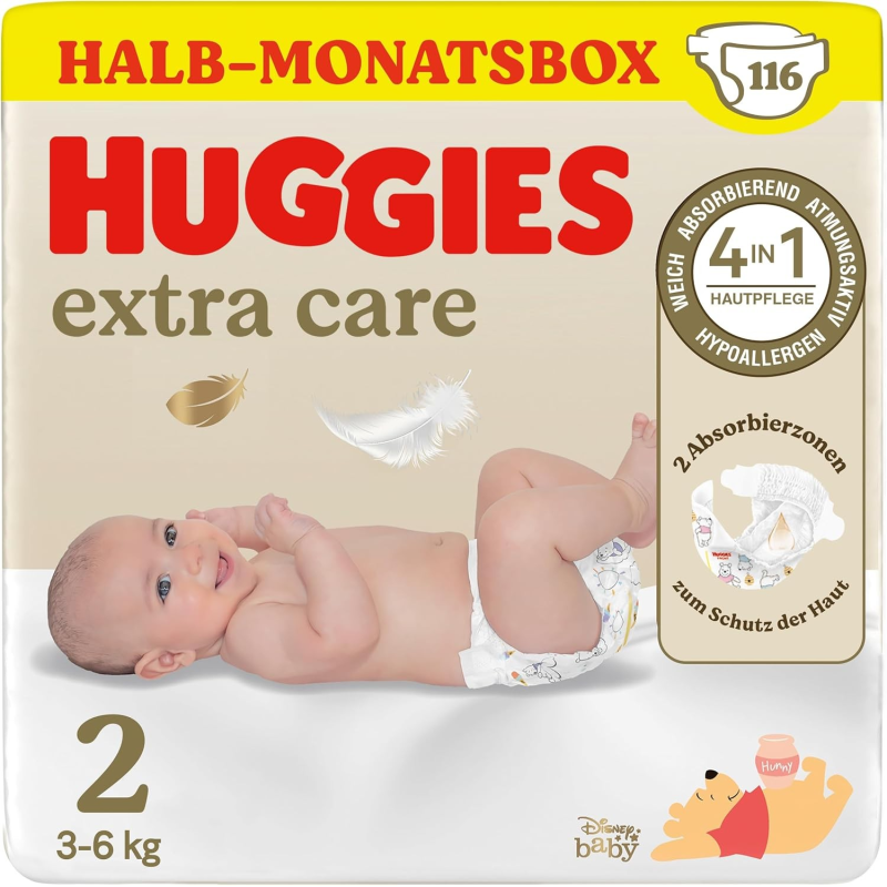 Windeln Newborn extra care Gr. 2 (2-5kg) Disney, 116 St