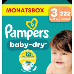 Windeln Baby Dry Gr.3 Midi (6-10 kg), Monatsbox, 222 St
