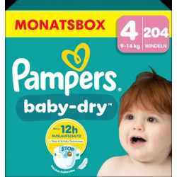 Windeln Baby Dry Gr.4 Maxi (9-14 kg), Monatsbox, 204 St
