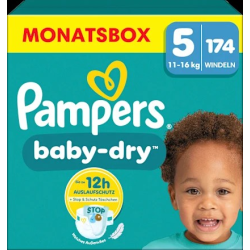 Windeln Baby Dry Gr.5 Junior (11-16k g), Monatsbox, 174 St