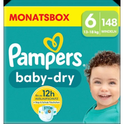 Windeln Baby Dry Gr.6 Extra Large (13-18 kg), Monatsbox, 148 St