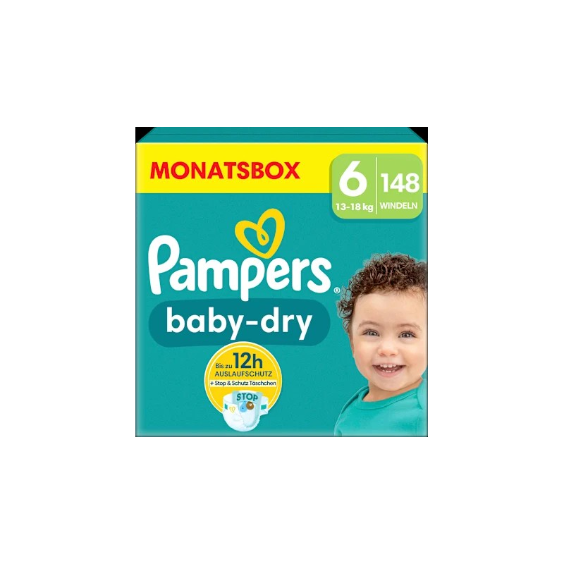 Windeln Baby Dry Gr.6 Extra Large (13-18 kg), Monatsbox, 148 St
