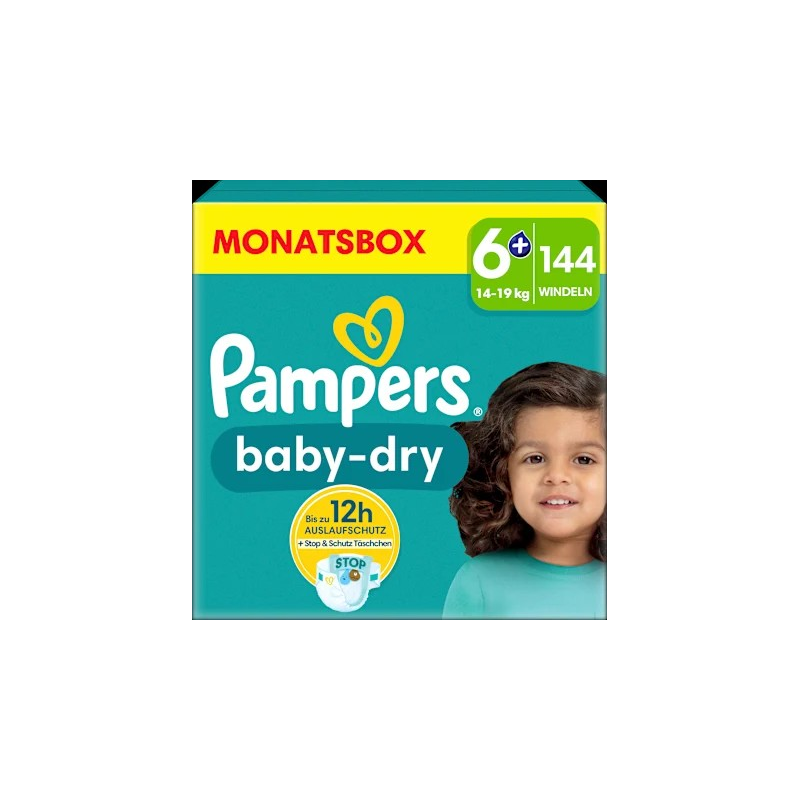 Windeln Baby Dry Gr.6+ Extra Large (14-19 kg), Monatsbox, 144 St