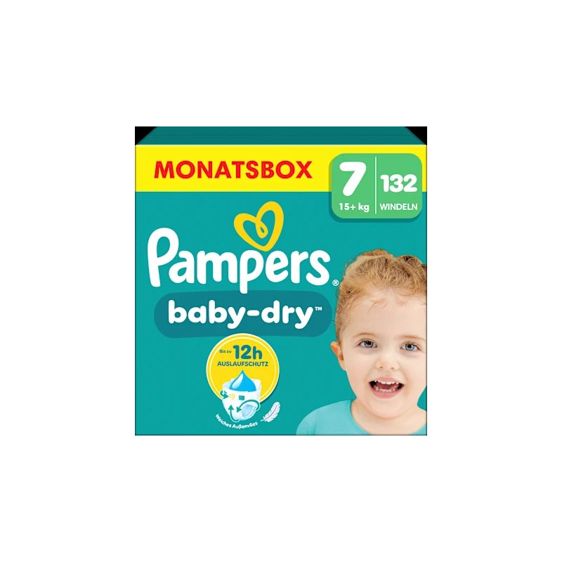 Windeln Baby Dry Gr.7 Extra Large (15+ kg), Monatsbox, 132 St