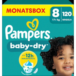 Windeln Baby Dry Gr.8 Extra Large (17+ kg), Monatsbox, 120 St