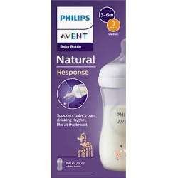 Babyflasche Natural Response weiß/Giraffe, von Geburt an, 260 ml, 1 St