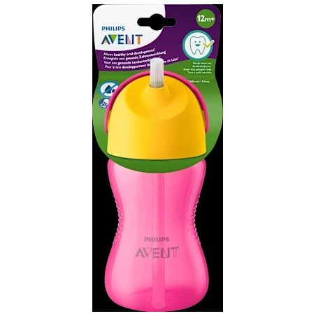 Trinkhalmbecher rosa, 300ml, 1 St