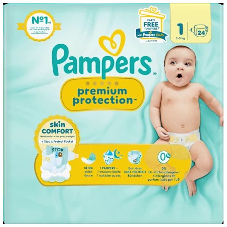 Windeln Premium Protection Gr.1 Newborn (2-5 kg), 24 St