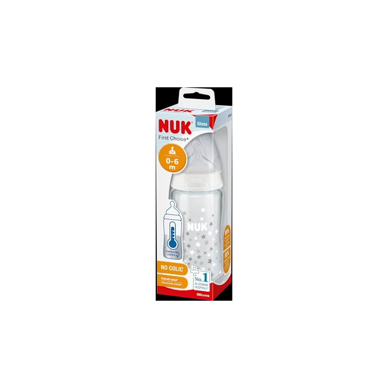 Babyflasche aus Glas First Choice, weiß, 0-6 Monate, 240 ml, 1 St