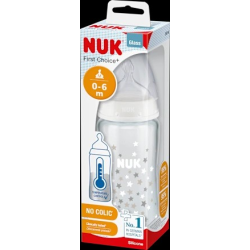 Babyflasche aus Glas First Choice, weiß, 0-6 Monate, 240 ml, 1 St