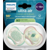 Schnuller ultra air colors of nature Silikon, creme/grün, 6-18 Monate, 2 St