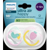Schnuller ultra air happy Silikon, rosa/mint, 0-6 Monate, 2 St