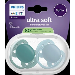 Schnuller ultra soft Silikon, grün/blau, ab 18 Monaten, 2 St