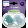 Schnuller ultra soft Silikon, grün/blau, ab 18 Monaten, 2 St