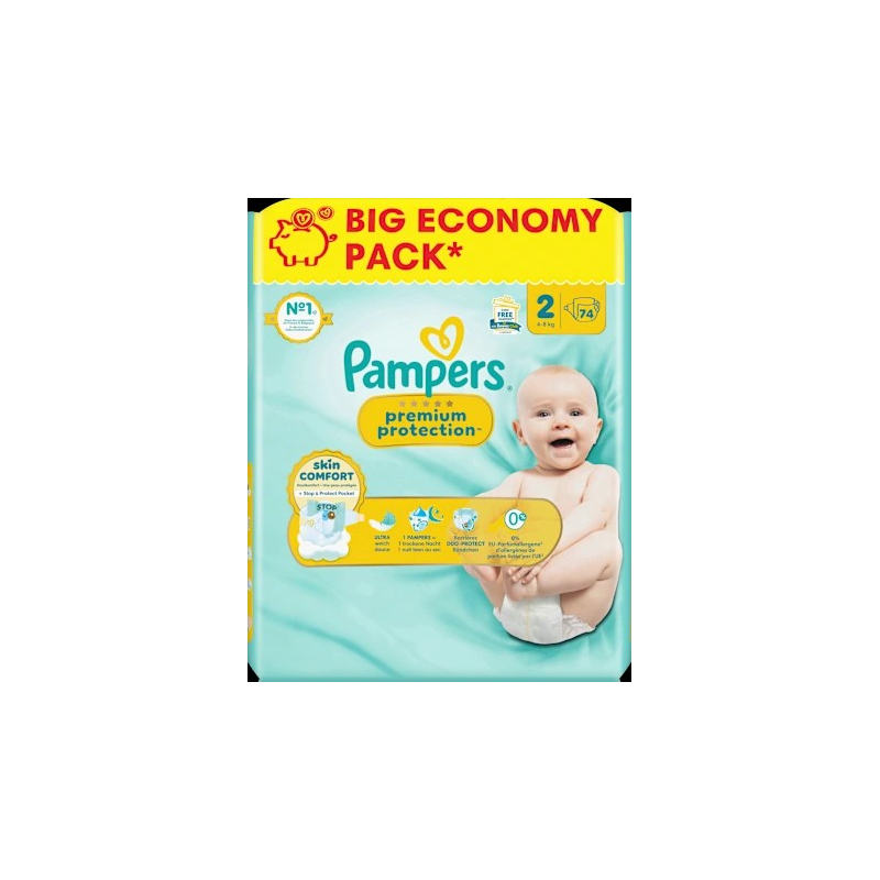 Windeln Premium Protection Gr.2 Mini (4-8 kg), Big Pack, 74 St