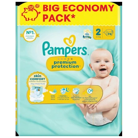 Windeln Premium Protection Gr.2 Mini (4-8 kg), Big Pack, 74 St