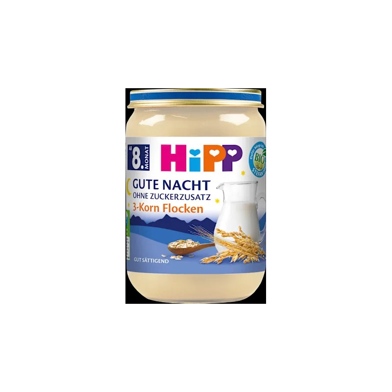 Abendbrei Gute Nacht 3-Korn-Flocken ab dem 8. Monat, 190 g