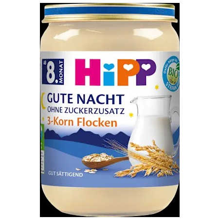 Abendbrei Gute Nacht 3-Korn-Flocken ab dem 8. Monat, 190 g