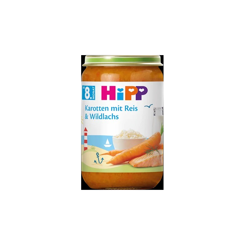 Menü Karotten mit Reis & Wildlachs ab dem 8. Monat, 220 g