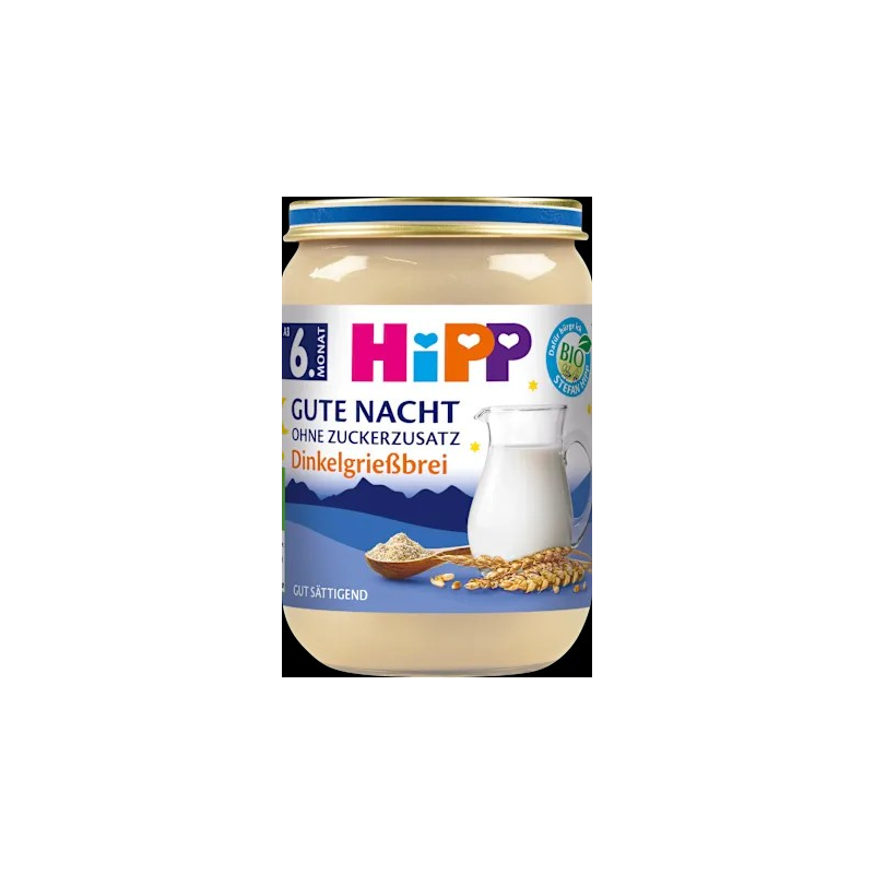 Abendbrei Gute Nacht Dinkelgrieß ab dem 6. Monat, 190 g