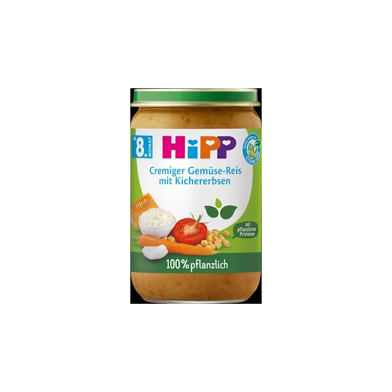 Menü Cremiger Gemüse-Reis mit Kichererbsen ab 8. Monat pflanzlich, 220 g