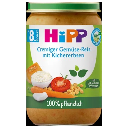 Menü Cremiger Gemüse-Reis mit Kichererbsen ab 8. Monat pflanzlich, 220 g