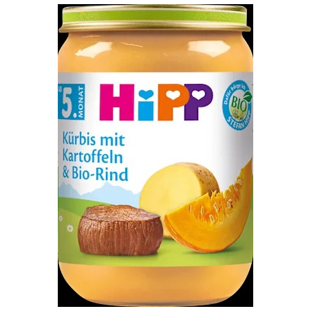 Menü Kürbis mit Kartoffeln & Rind ab dem 5. Monat, 190 g