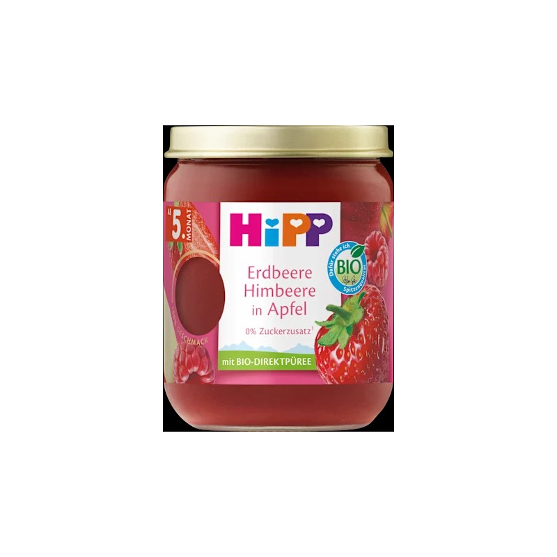 Früchte Erdbeere Himbeere in Apfel ab 5.Monat, 160 g