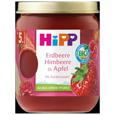 Früchte Erdbeere Himbeere in Apfel ab 5.Monat, 160 g