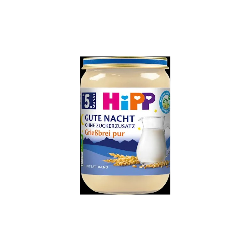 Abendbrei Grieß pur Gute Nacht ab dem 5. Monat, 190 g
