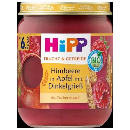 Frucht & Getreide Himbeere in Apfel mit Dinkelgrieß ab dem 6. Monat, 160 g