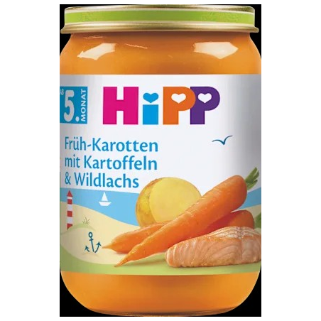 Menü Früh-Karotten mit Kartoffeln & Wildlachs ab dem 5. Monat, 190 g
