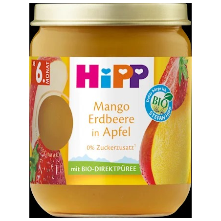 Früchte Mango Erdbeere in Apfel ab 6.Monat, 160 g