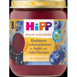Frucht & Getreide Blaubeere Johannisbeere in Apfel mit Haferflocken ab dem 8.Monat, 160 g