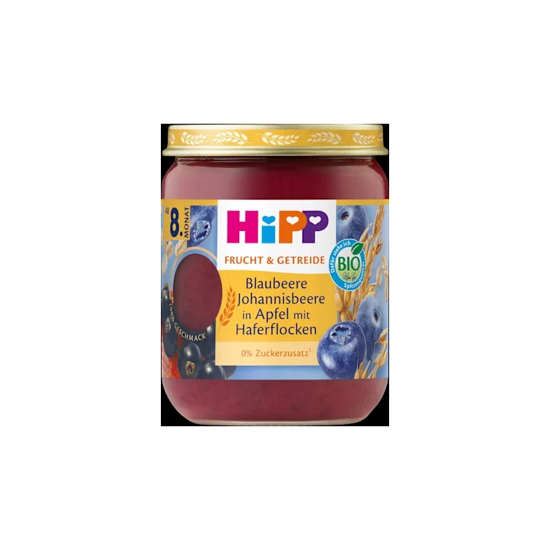 Frucht & Getreide Blaubeere Johannisbeere in Apfel mit Haferflocken ab dem 8.Monat, 160 g