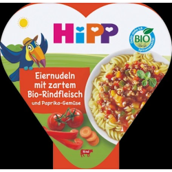 Kinderteller Eiernudeln mit Paprika-Gemüse und zartem Rindfleisch ab 1 Jahr, 250 g