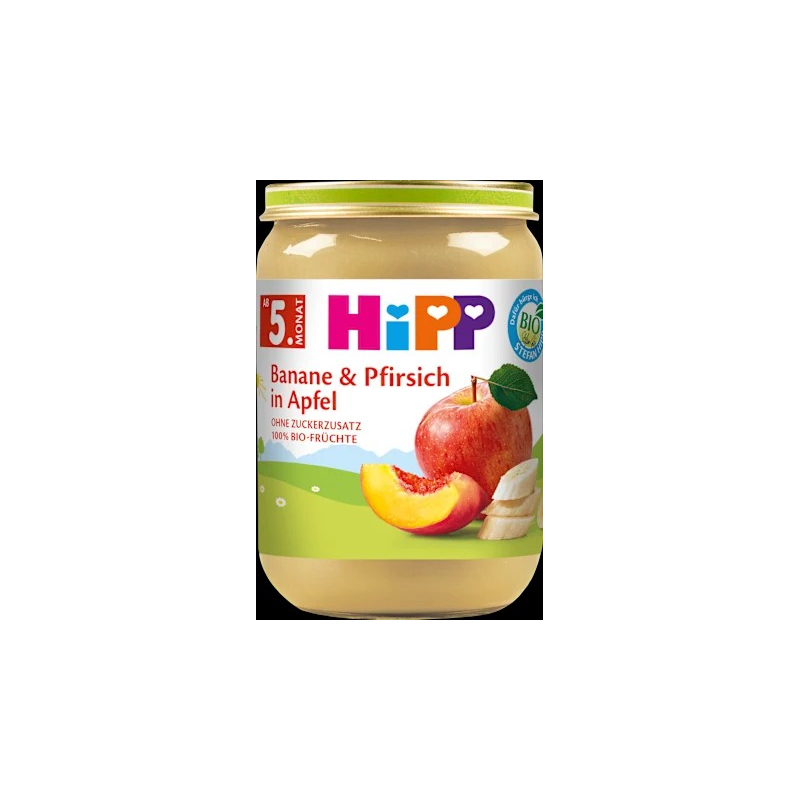 Früchte Banane und Pfirsich in Apfel ab 5. Monat, 190 g